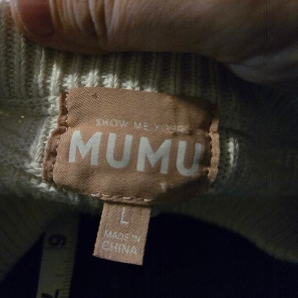 Show Me Your Mumu Crosby Sweater Ivory Knit Women’s Large Oversized - Picture 4 of 8